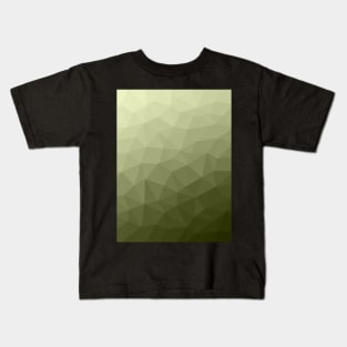 Army green gradient geometric mesh pattern triangles ombre lighter version Kids T-Shirt